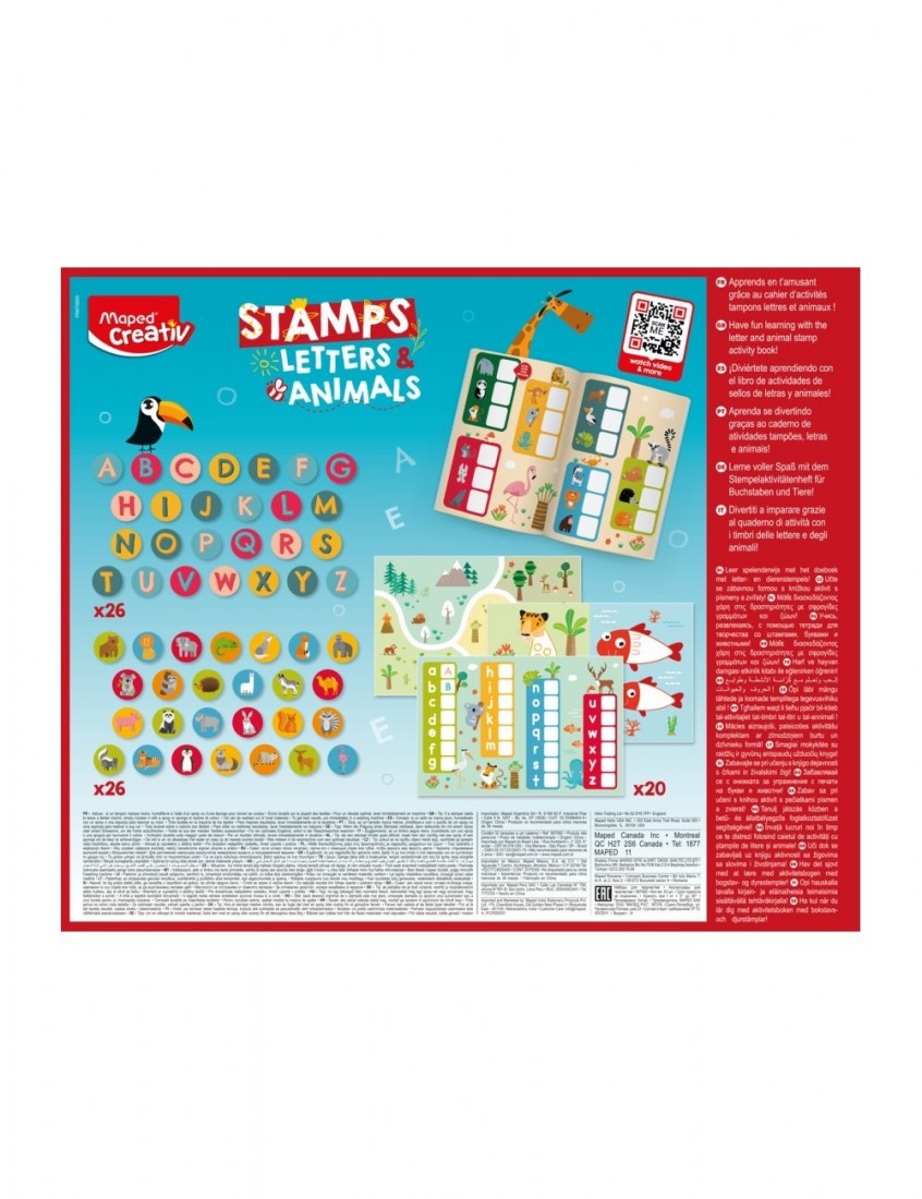 Σφραγιδάκια Γράμματα και Ζώα 52 τεμάχια 907060 Maped Creative