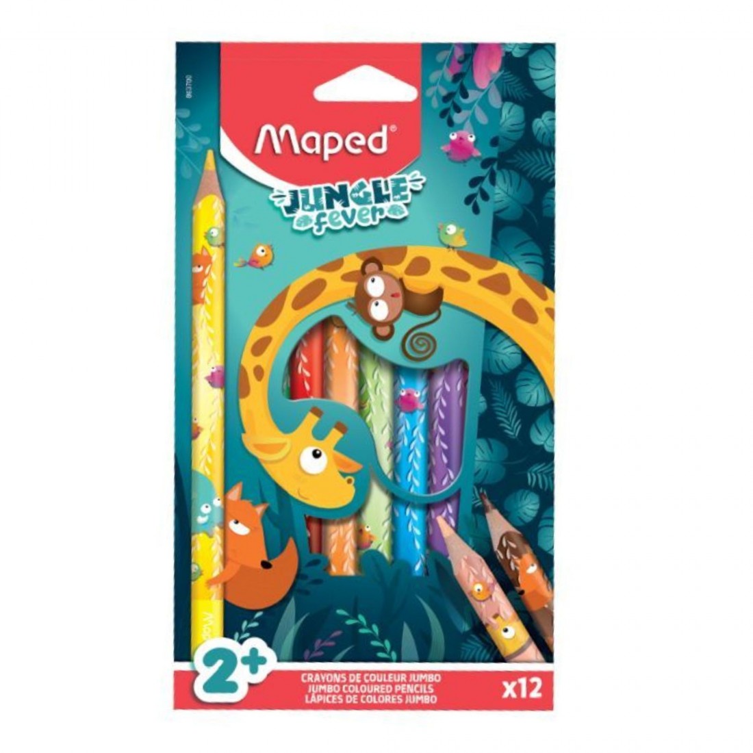 Ξυλομπογιές 12 τεμάχια Maxi Jungle Fever 863700 Maped