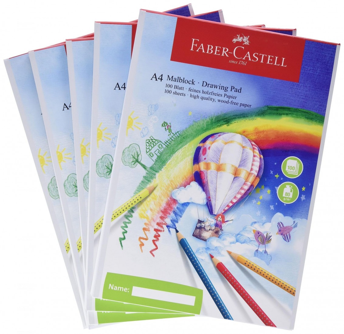 Faber Castell A4 drawing pad, 100 sheets, 80 gsm, high quality, wood free paper, 212049