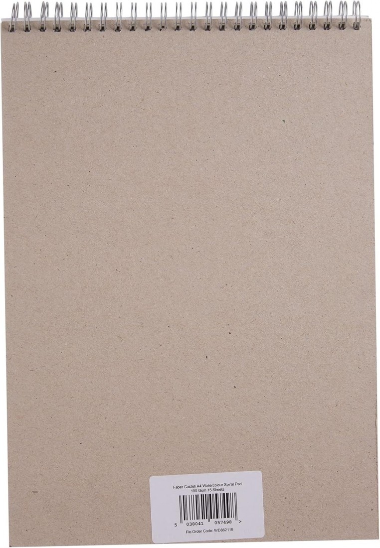 Faber Castell watercolour spiral pad A4, 15 sheets, 90 gsm, acid free, WD862119