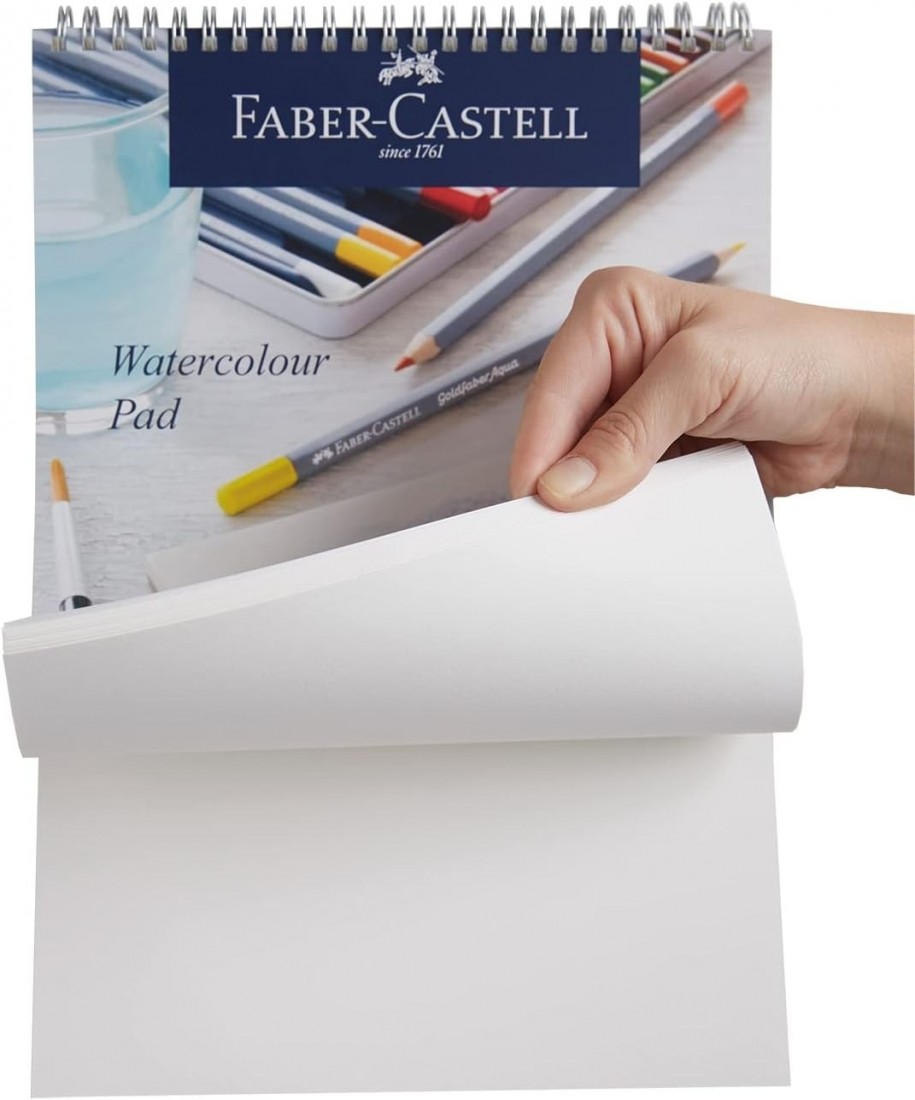 Faber Castell watercolour spiral pad A4, 15 sheets, 90 gsm, acid free, WD862119