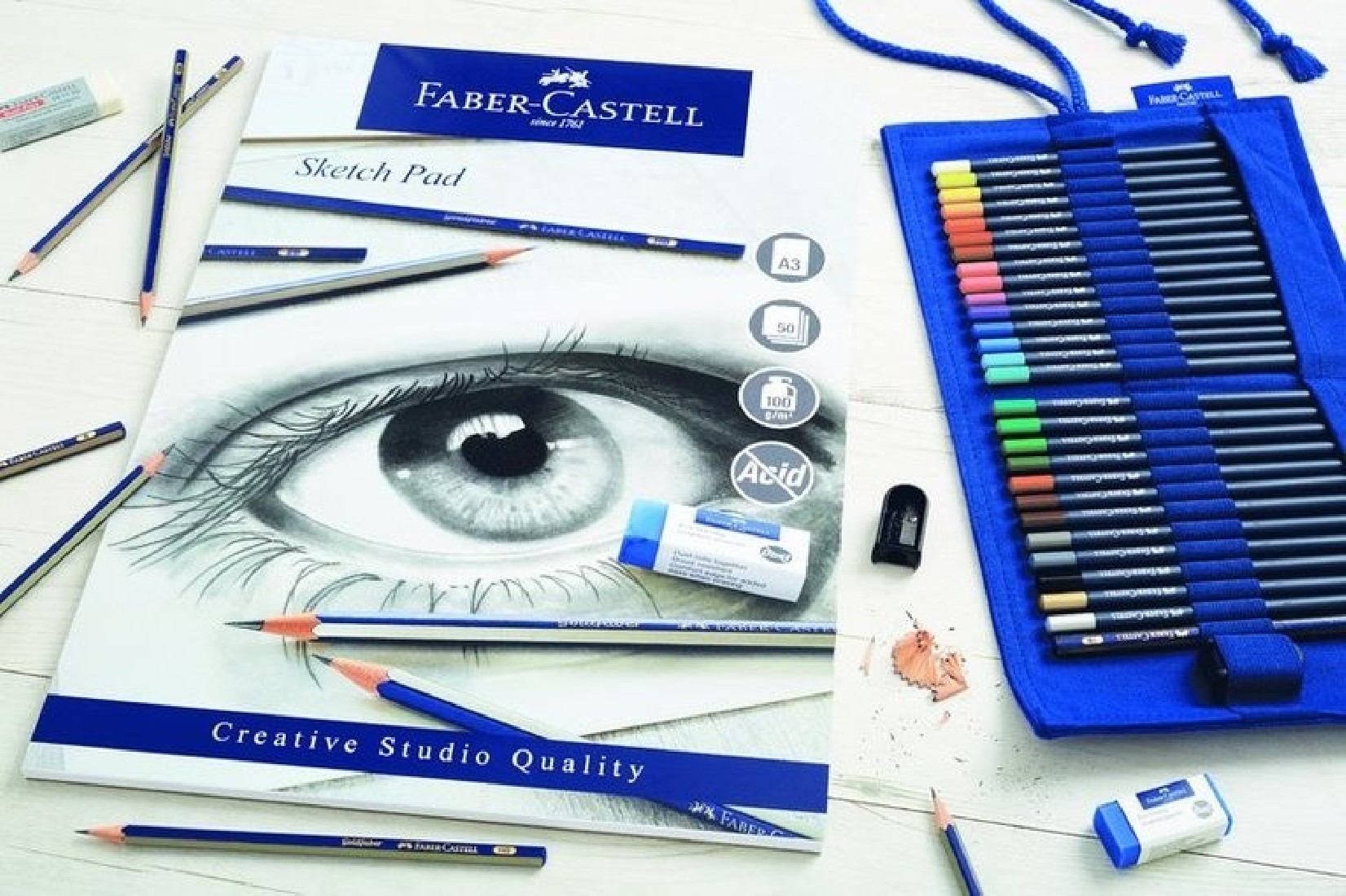 Faber Castell A5 sketch pad, 50 sheets, 100 gsm, acid free, WD793017