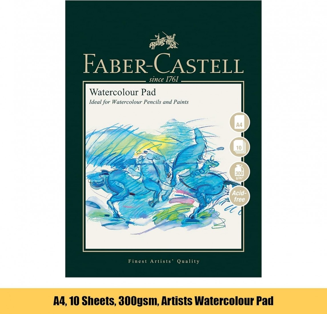Faber Castell Watercolour pad spiral A4, 10 shetts, 300 gsm, acid free, WD792713