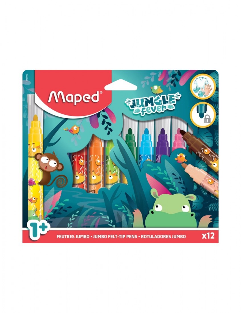 Μαρκαδόροι 12 τεμάχια Maxi Jungle Fever 846900 Maped M