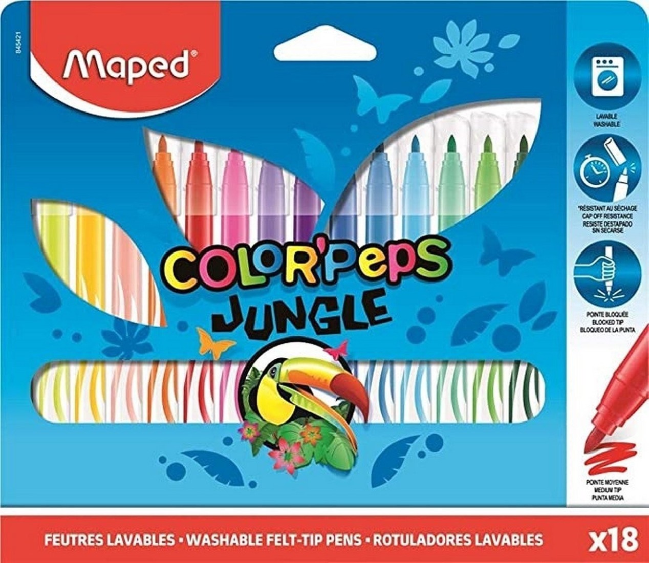 Μαρκαδόροι 18 τεμάχια Color Peps Jungle 845421 Maped