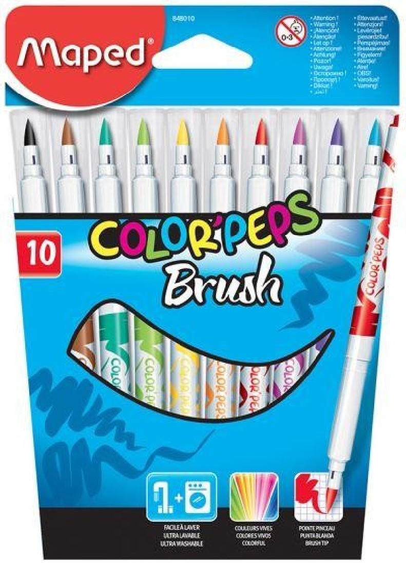Μαρκαδόροι 10 τεμάχια  Color Peps Brush 848010 Maped