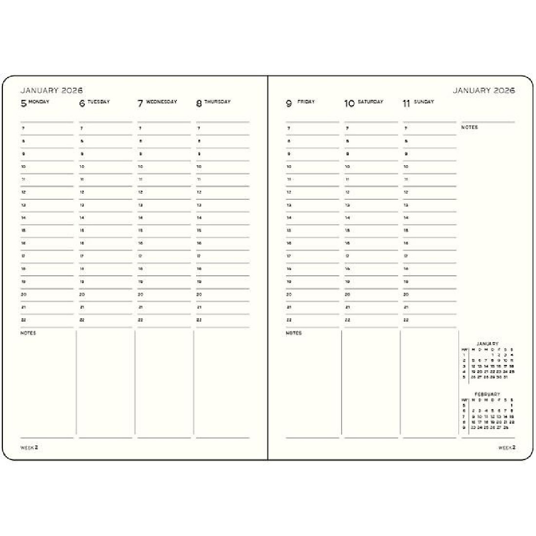 18M Week Planner and Notebook 2026-2027, A5, hardcover, Sunflower, Leuchtturm 1917