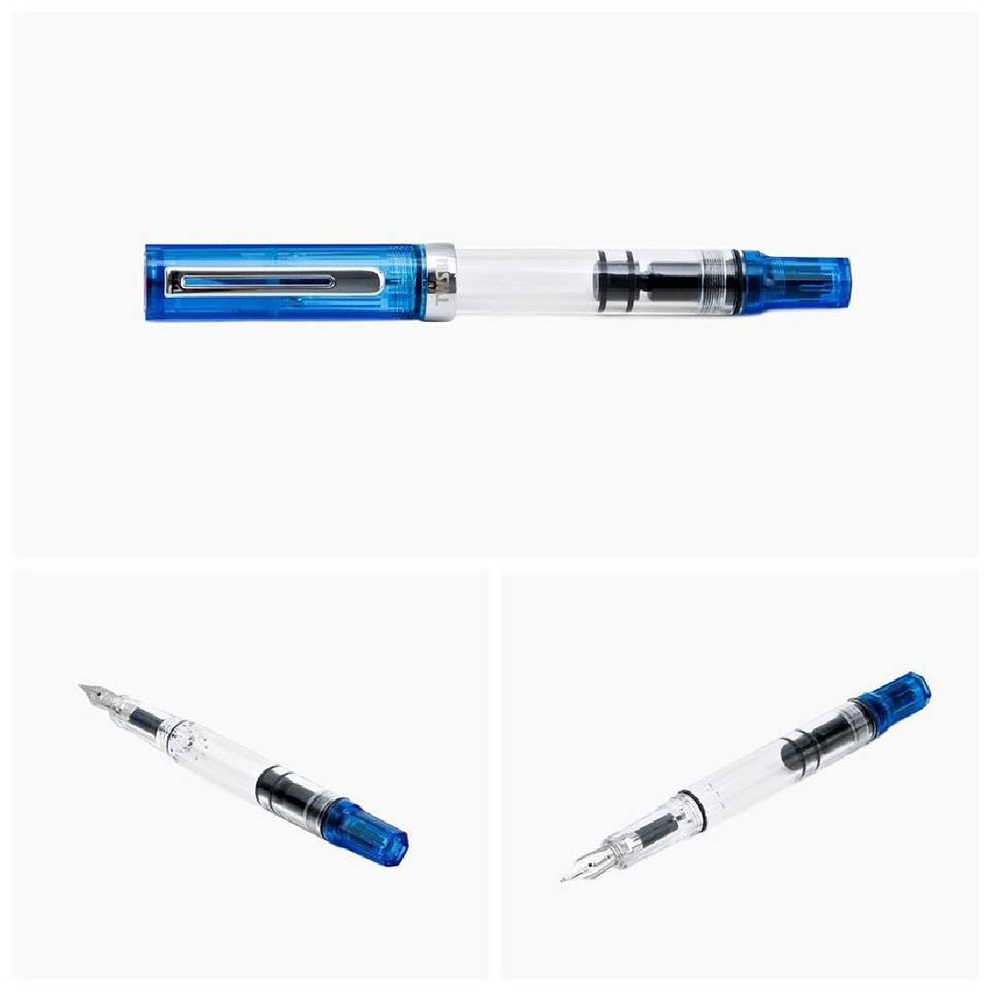 Twsbi Eco transparent blue piston filling fountain pen