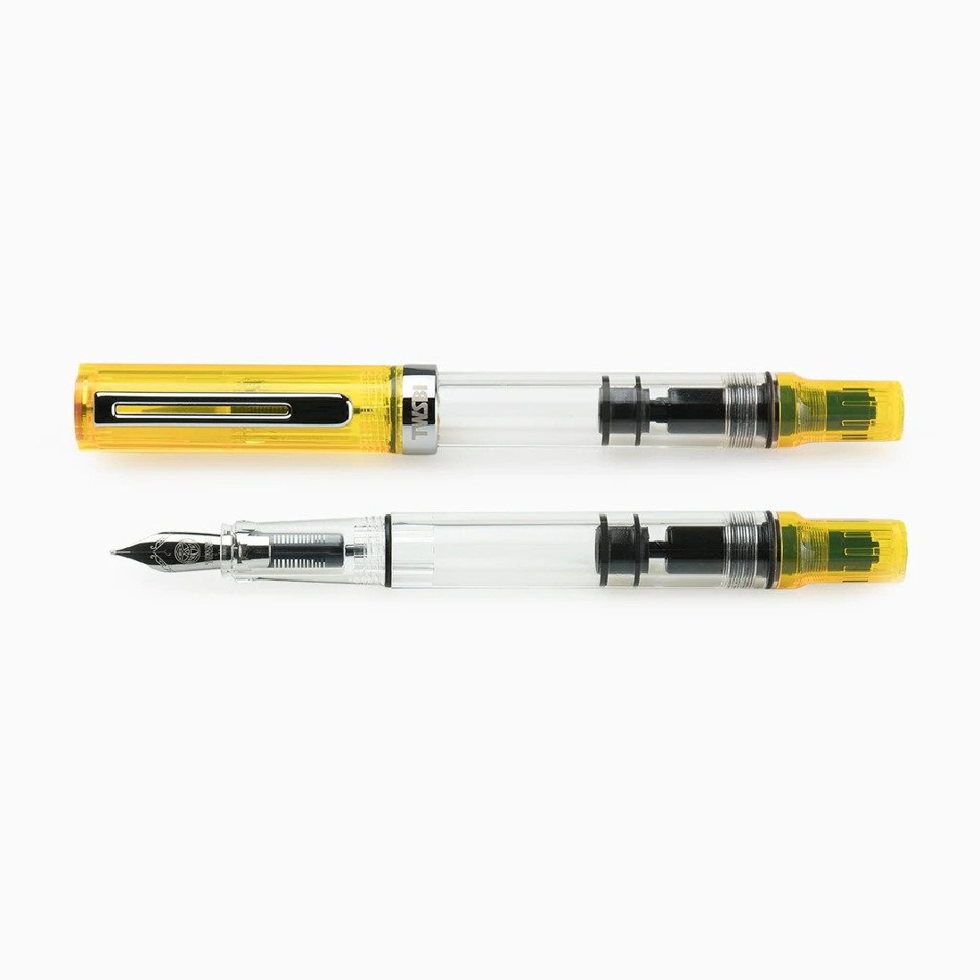 Twsbi Eco transparent yellow piston filling fountain pen