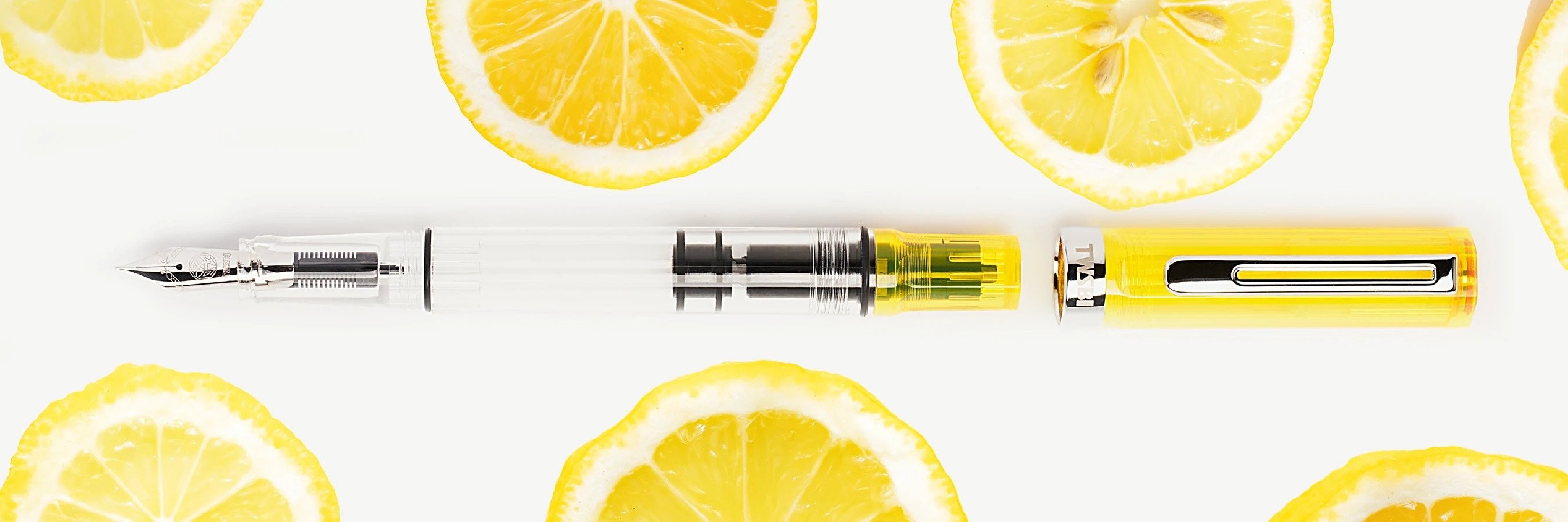 Twsbi Eco transparent yellow piston filling fountain pen