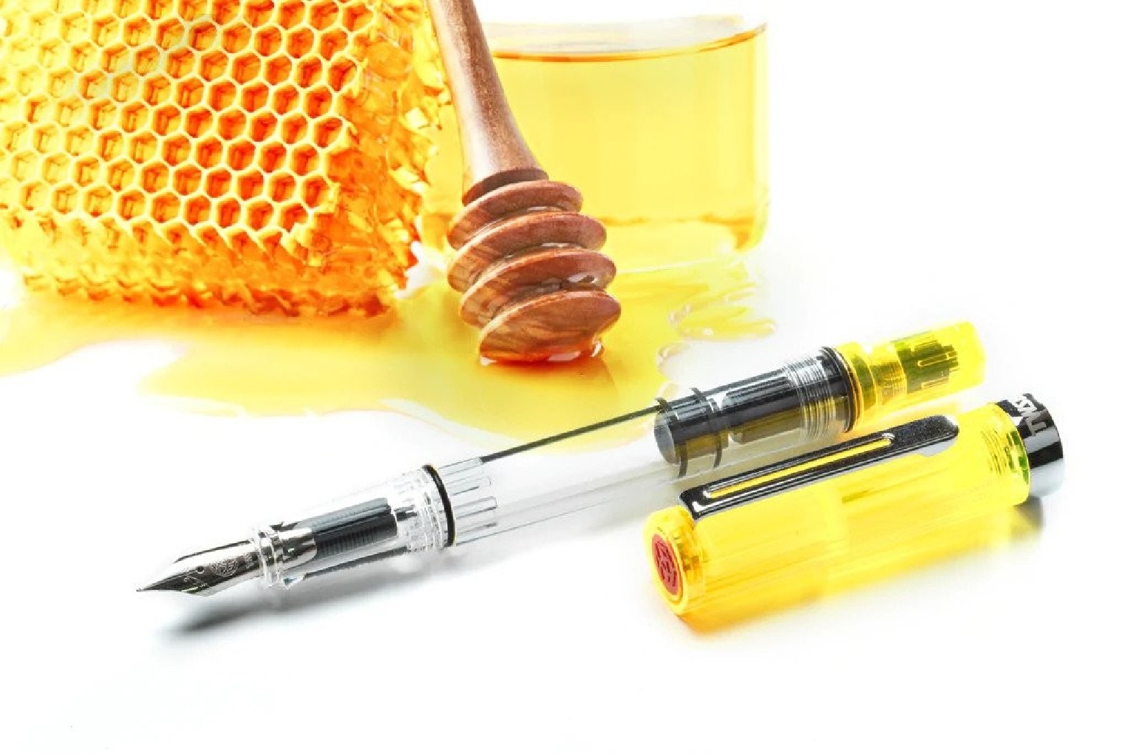 Twsbi Eco transparent yellow piston filling fountain pen