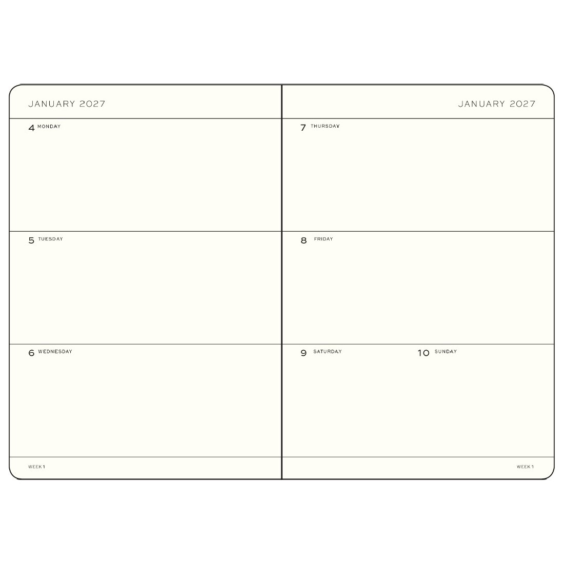 12M Weekly Planner 2027, B6 plus, hardcover, Black, Leuchtturm 1917