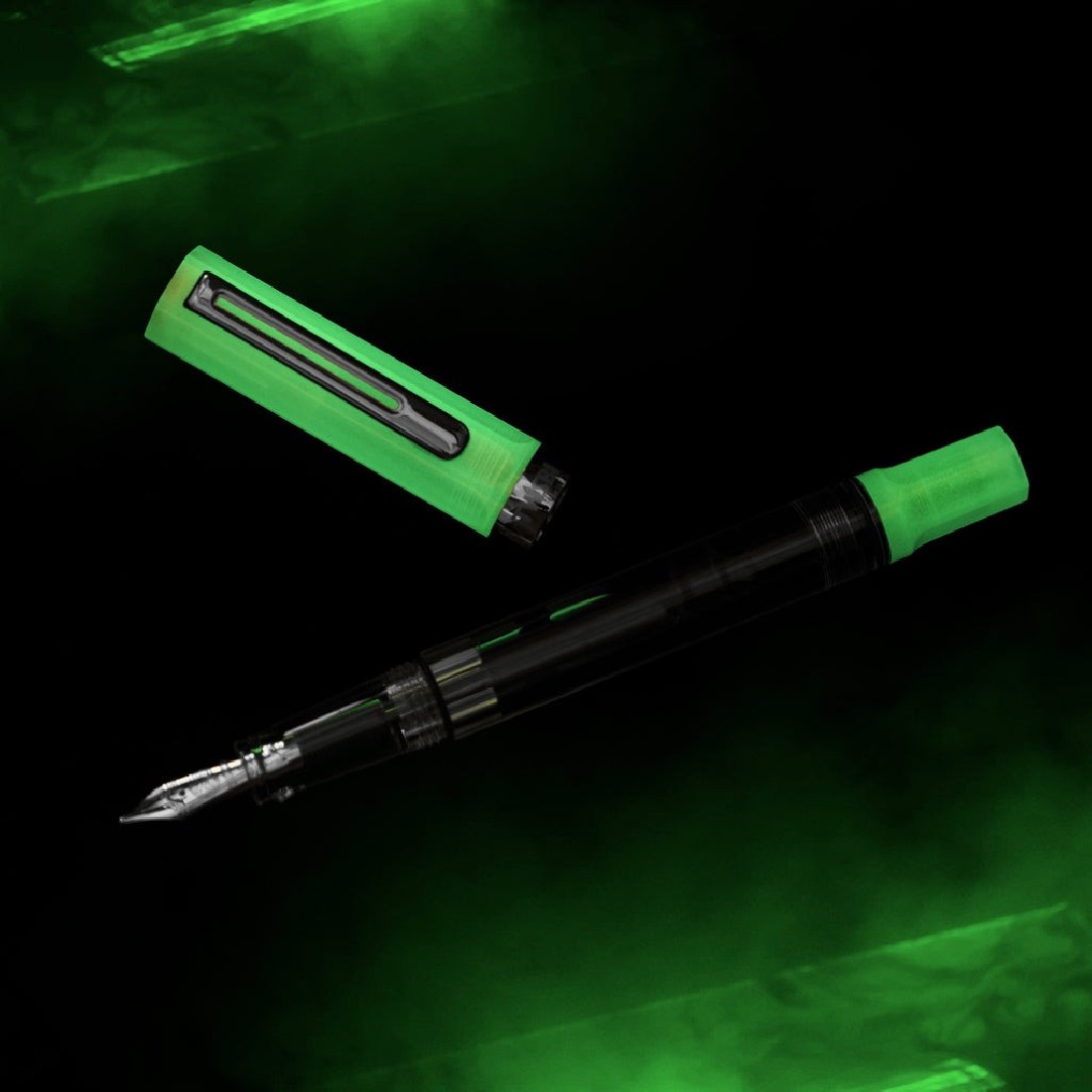 Twsbi Eco glow green piston filling fountain pen