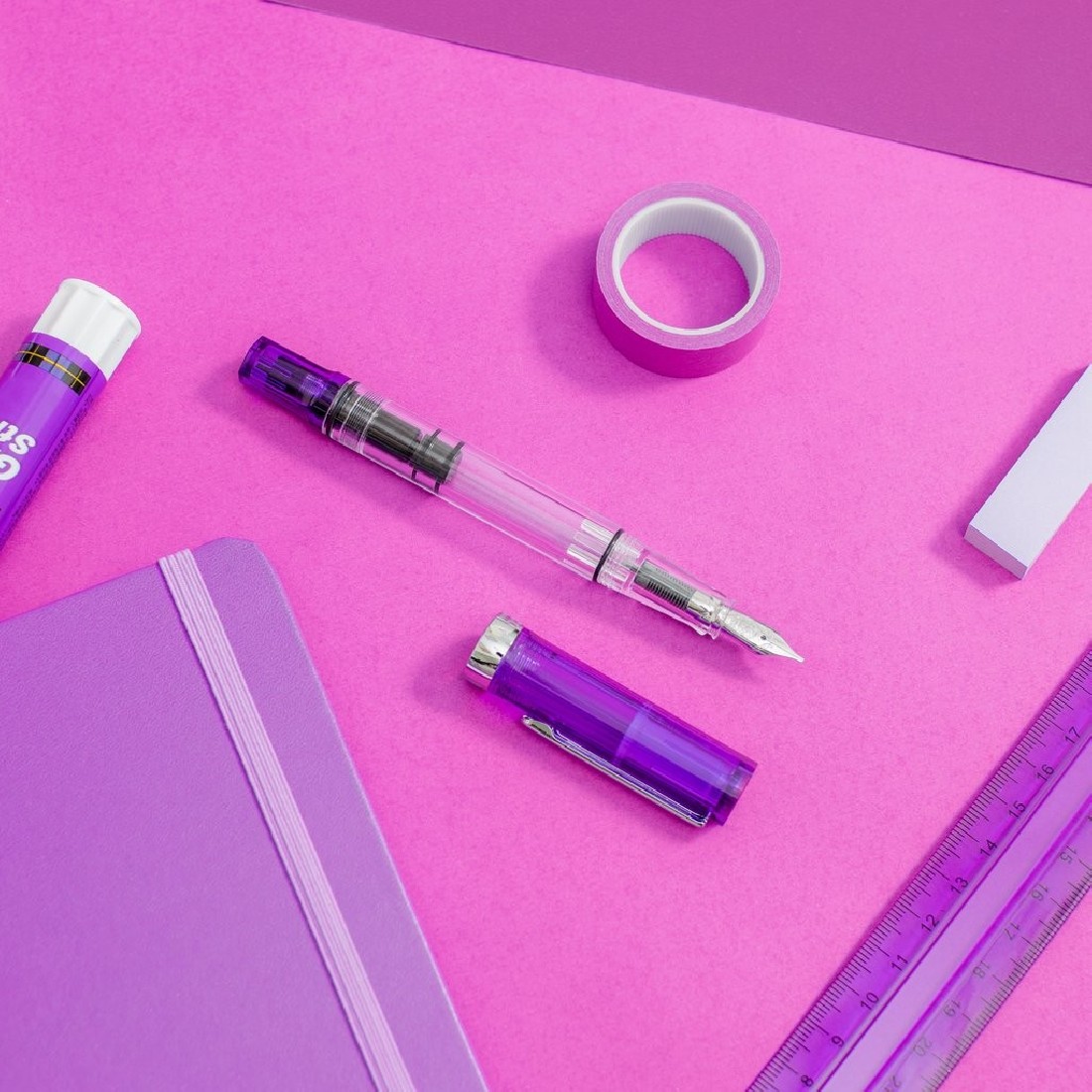 Twsbi Eco transparent purple piston filling fountain pen