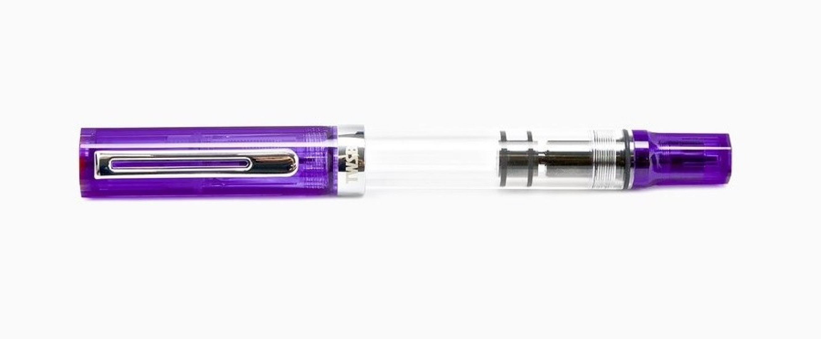 Twsbi Eco transparent purple piston filling fountain pen
