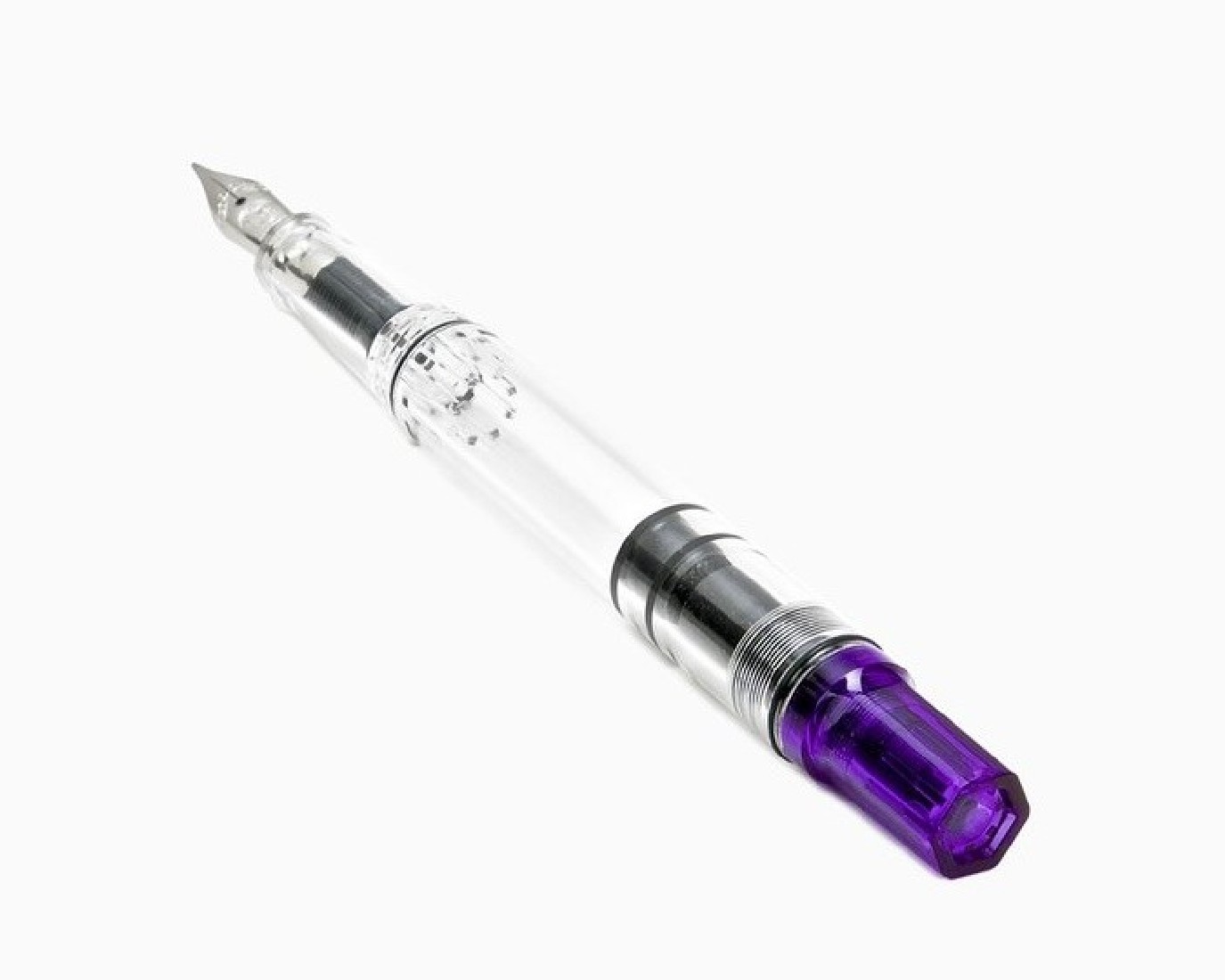 Twsbi Eco transparent purple piston filling fountain pen