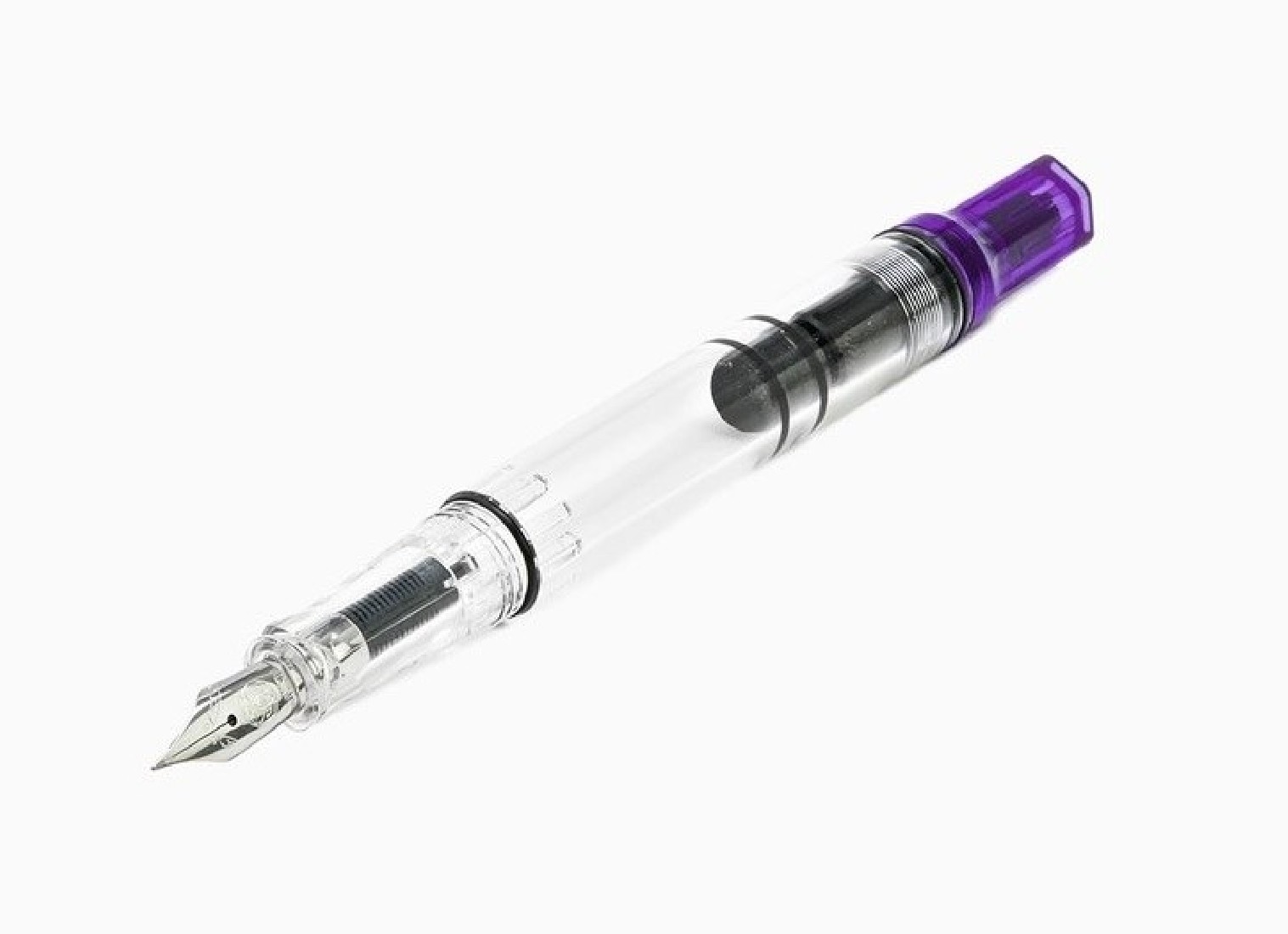 Twsbi Eco transparent purple piston filling fountain pen