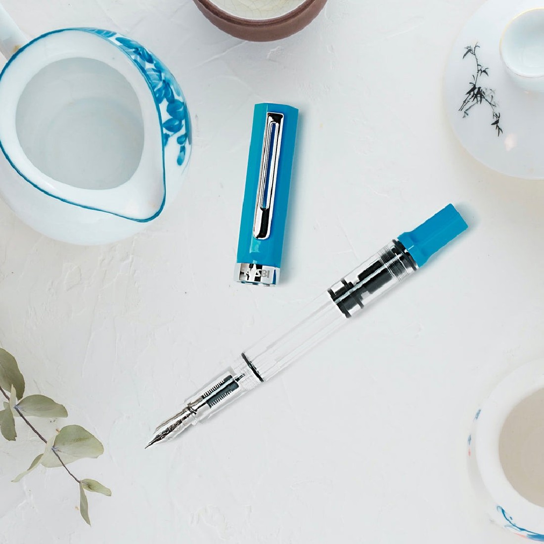 Twsbi Eco Cerulean blue piston filling fountain pen