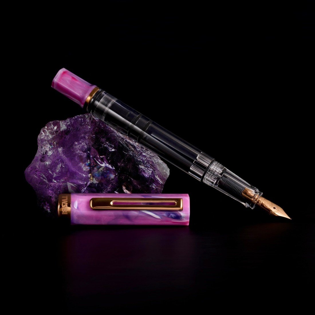 Twsbi Eco Fluorite purple with bronze, piston filling fountain pen
