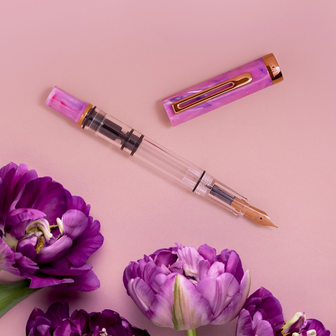 Twsbi Eco Fluorite purple with bronze, piston filling fountain pen