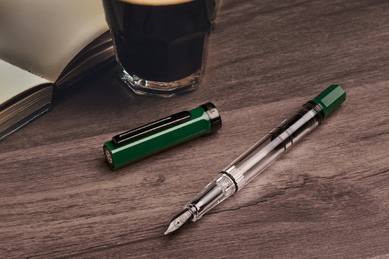 Twsbi Eco Green Irish, with onyx trims, piston filling fountain pen