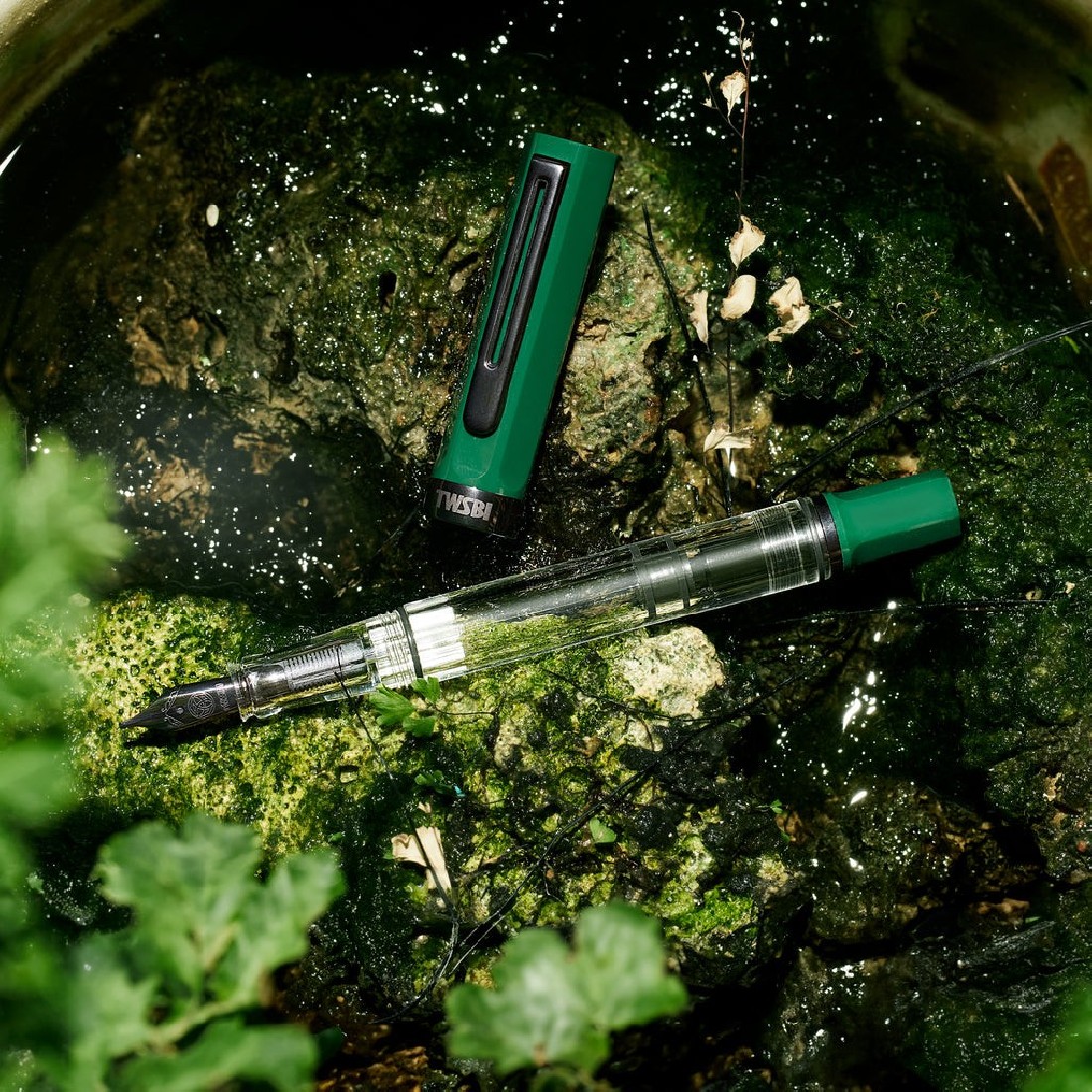 Twsbi Eco Green Irish, with onyx trims, piston filling fountain pen