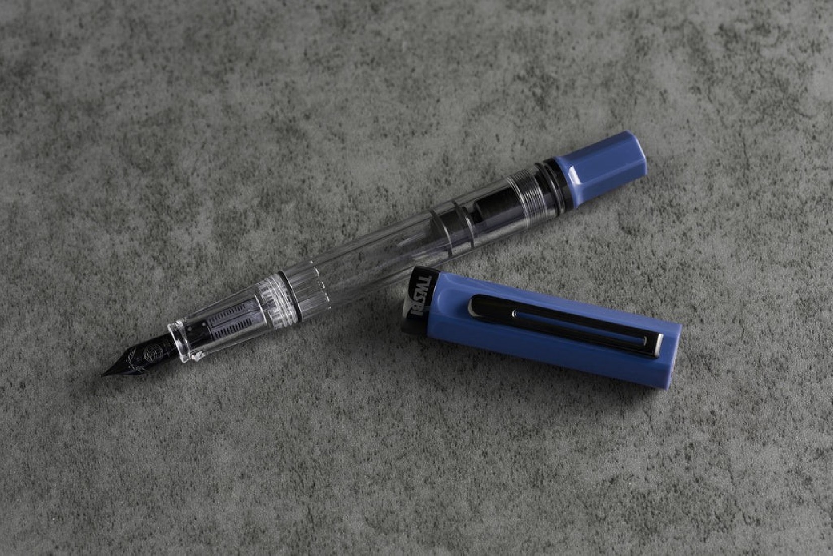 Twsbi Eco Slate Blue with onyx trims, piston filling fountain pen