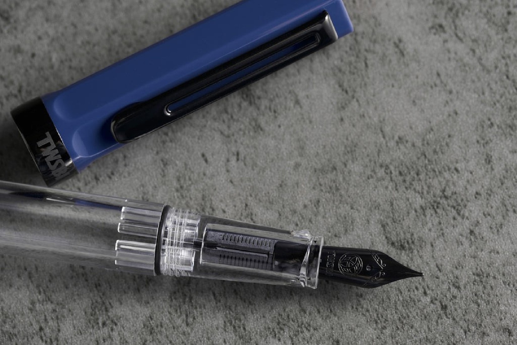 Twsbi Eco Slate Blue with onyx trims, piston filling fountain pen