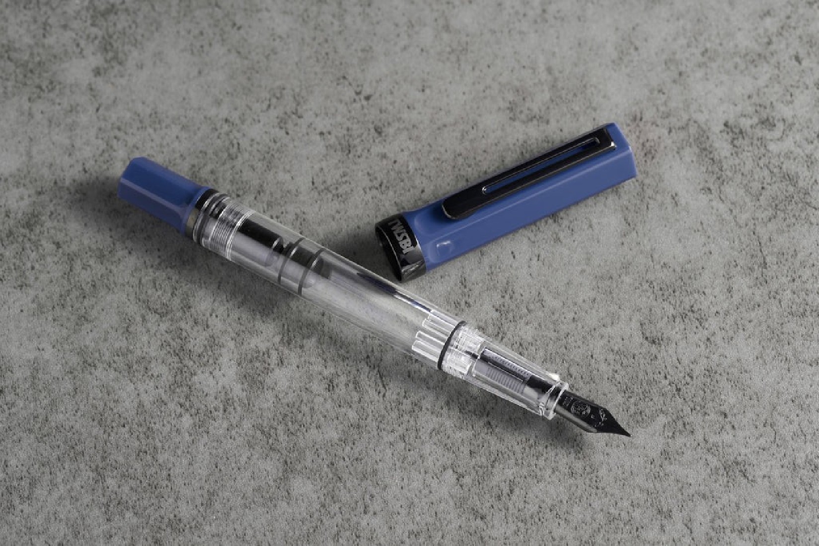 Twsbi Eco Slate Blue with onyx trims, piston filling fountain pen