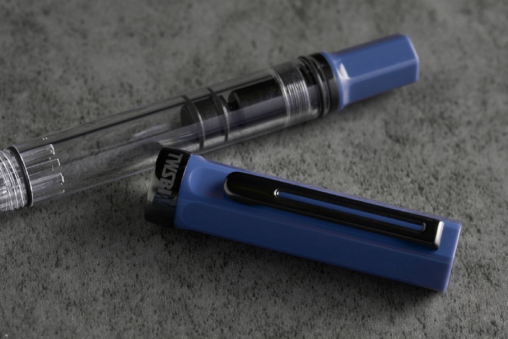 Twsbi Eco Slate Blue with onyx trims, piston filling fountain pen