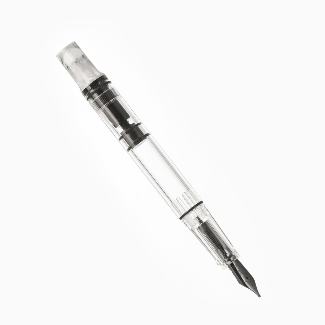 Twsbi Eco Carrara with Onyx trims, piston filling Fountain Pen