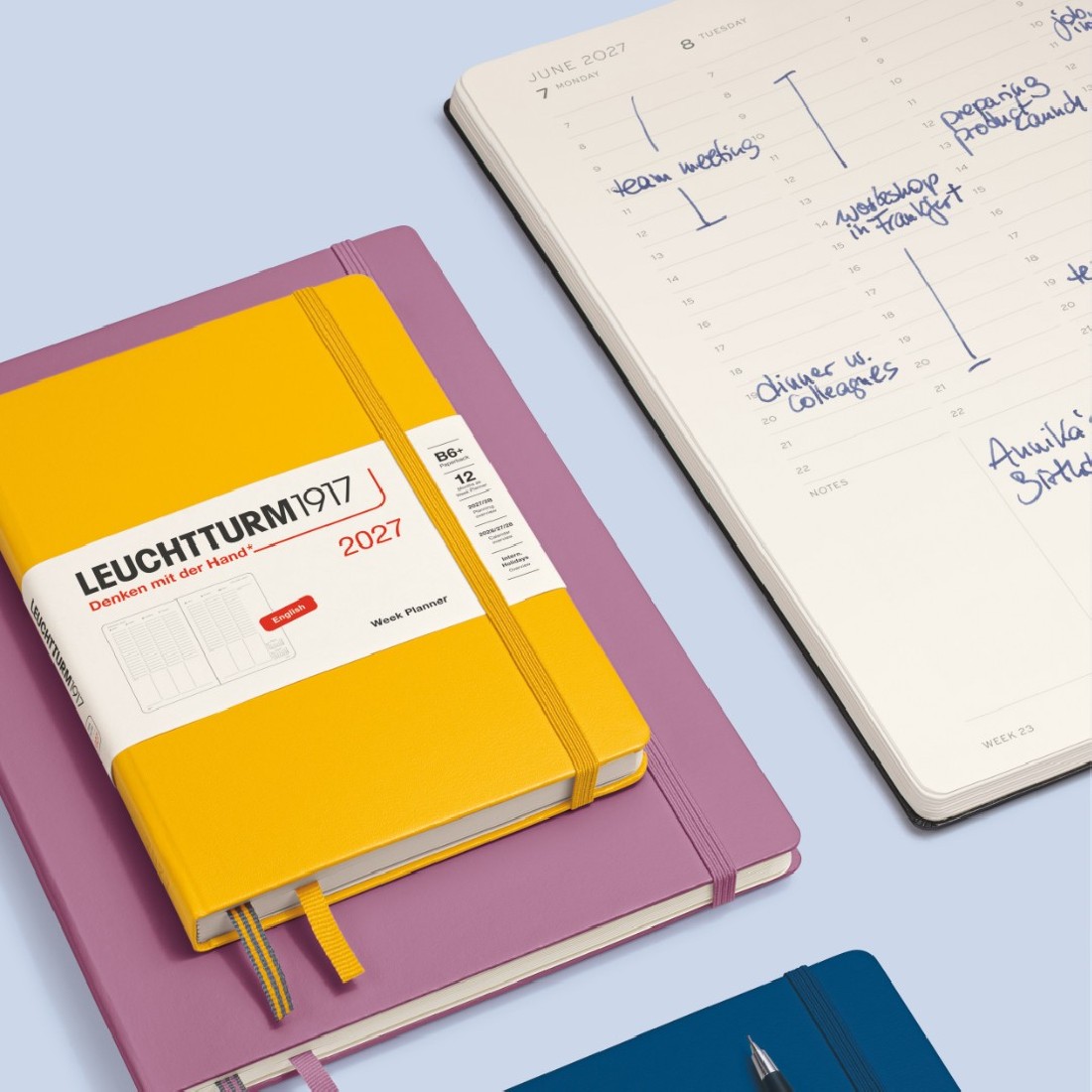 12M Week Planner and Notebook 2027, B5, hardcover, Black, Leuchtturm 1917