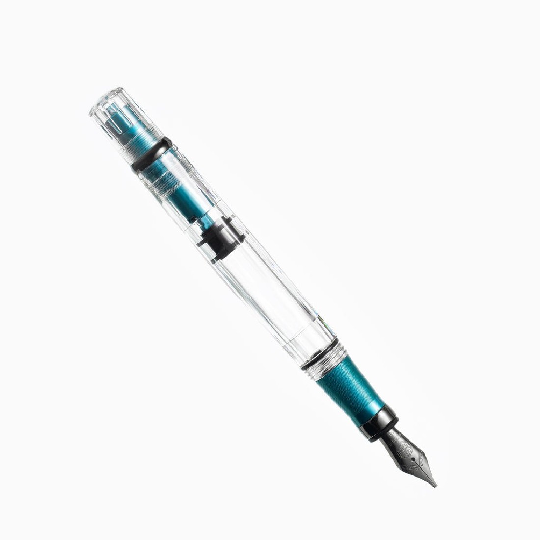 Twsbi Diamond 580 ALR Caribbean wIth Onyx trims, piston filling Fountain Pen