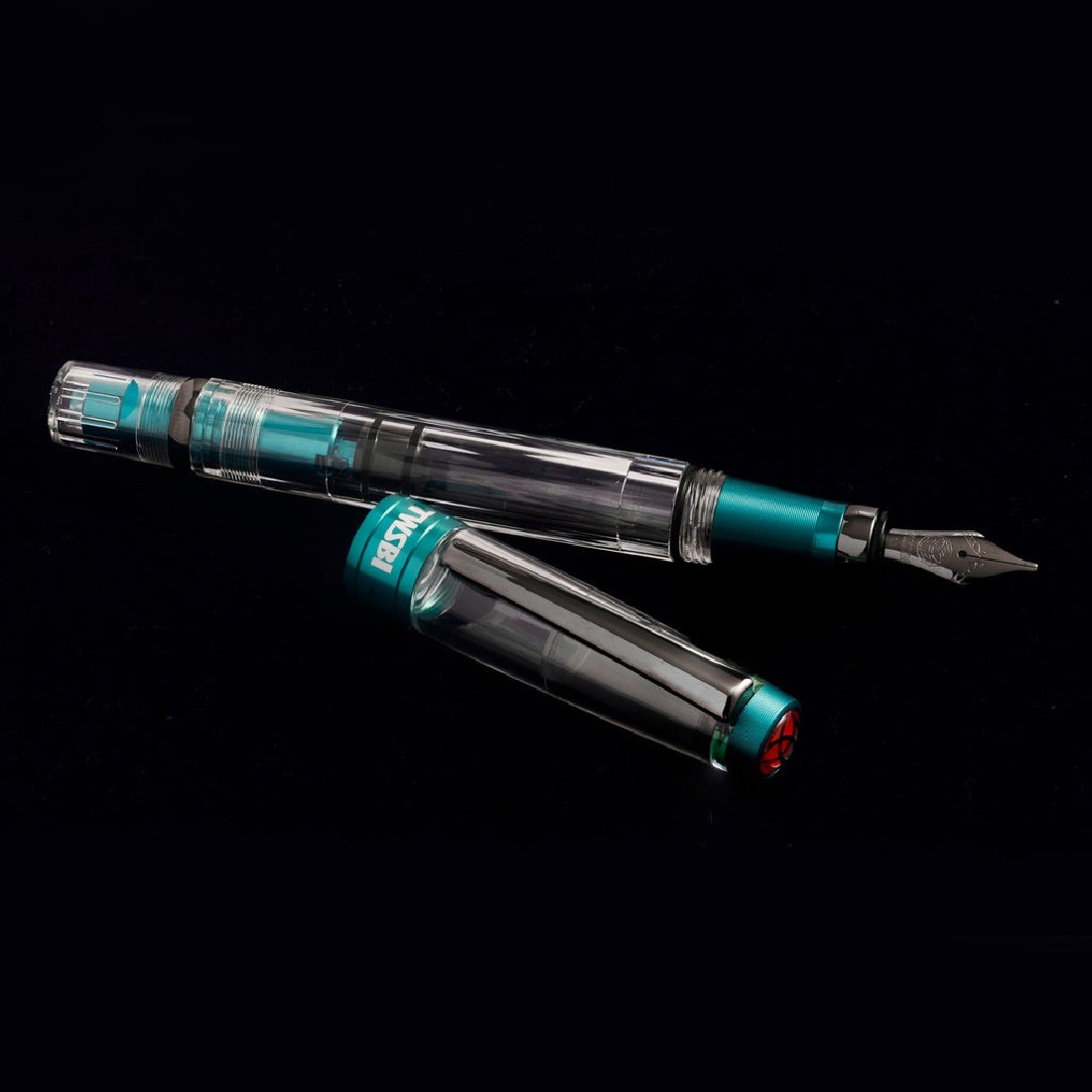 Twsbi Diamond 580 ALR Caribbean wIth Onyx trims, piston filling Fountain Pen