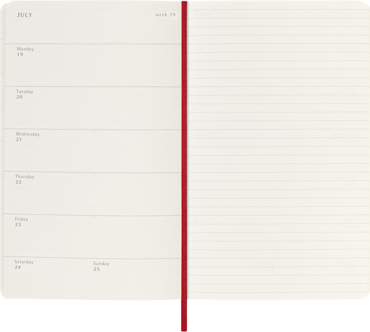 Moleskine Classic Weekly Planner 2026/2027 Weekly, 18 months, large 13x21, soft cover, Scarlet Red