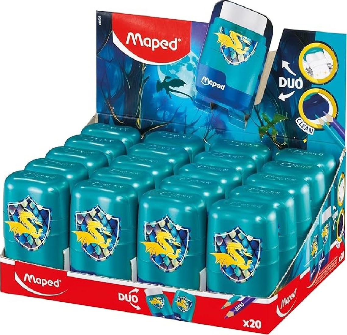 Γόμα και Ξύστρα με 2 τρύπες Dragon 049226 Maped