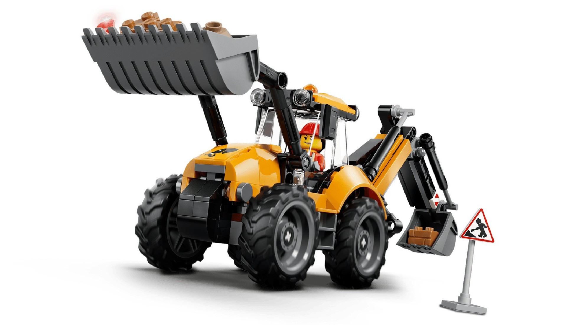 Yellow Backhoe Loader 60480 Lego City