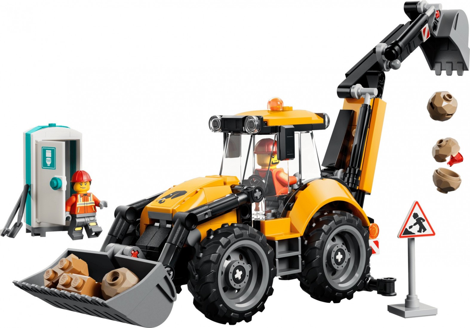 Yellow Backhoe Loader 60480 Lego City