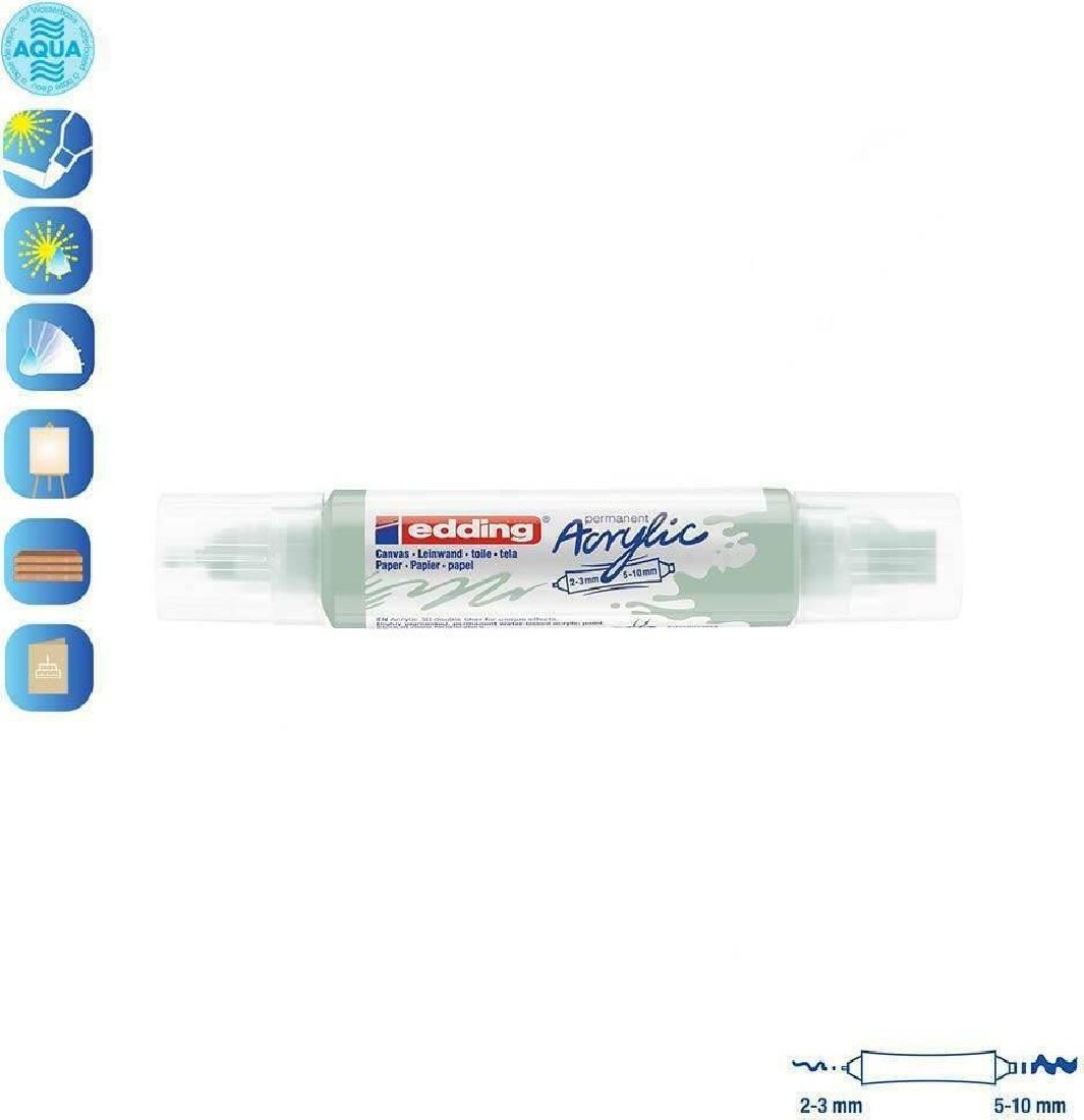 Μαρκαδόρος Ακρυλικός με Διπλή Μύτη 5-10mm/2-3mm 5400/904 Mellow Mint Edding