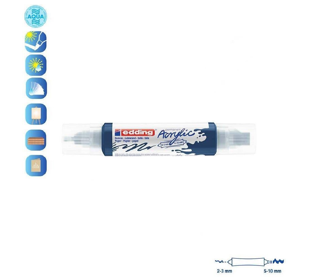 Μαρκαδόρος Ακρυλικός με Διπλή Μύτη 5-10mm/2-3mm 5400/933 Elegant Midnight Edding
