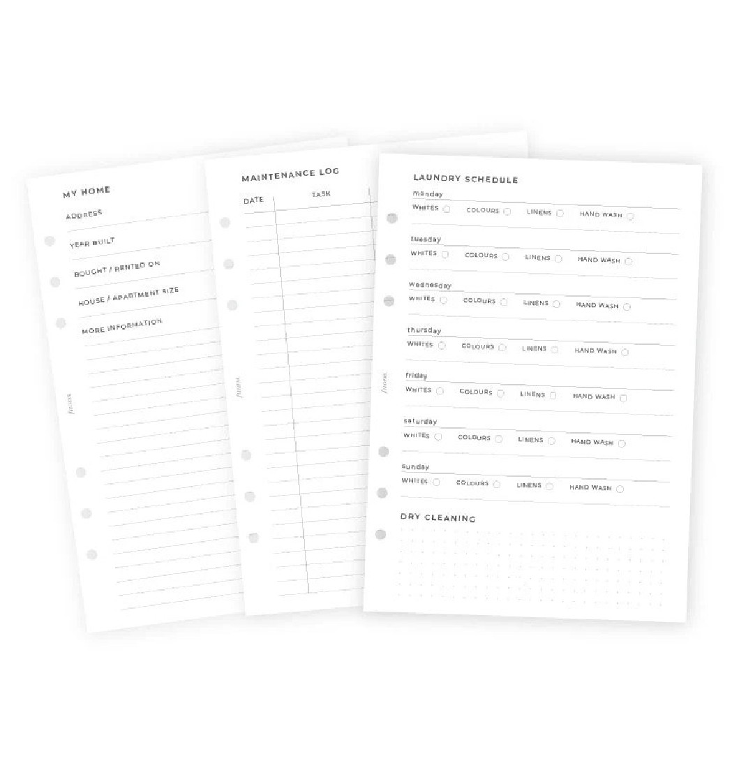 Filofax Refill A5 Organiser Household Planner 132926