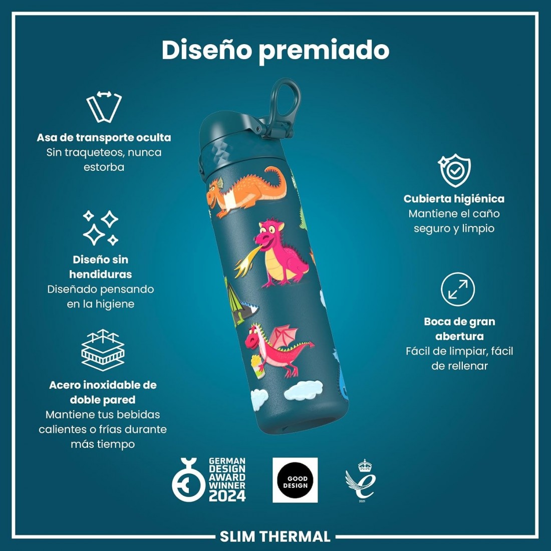Παγούρι Μεταλλικό Θερμός 500ml Dracons ION8