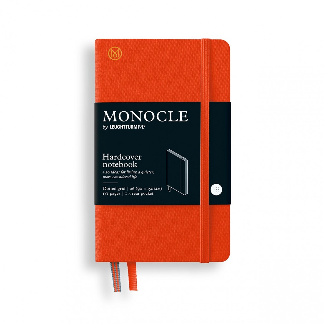 Leuchtturm 1917 Monocle Mandarin notebook hardcover A6 90x150mm, 181 dotted  pages with 1 rear pocket