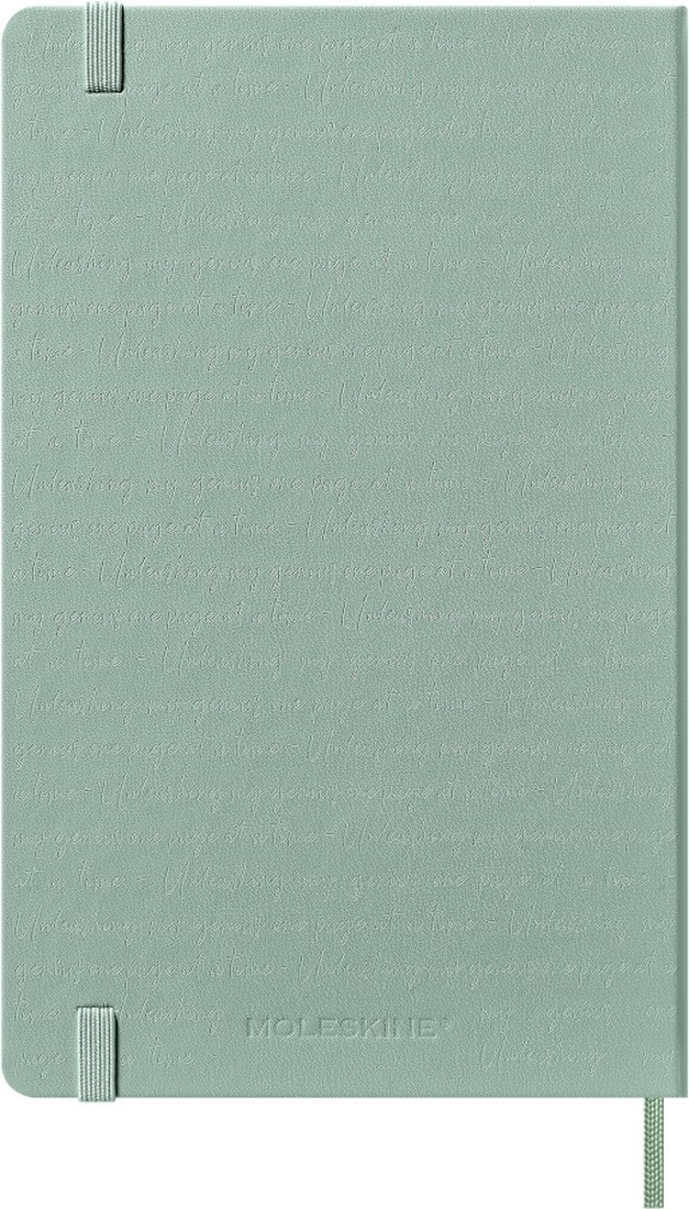 Moleskine weekly diary 2026-2027, 18 months, hard cover, large 13x21 sage green