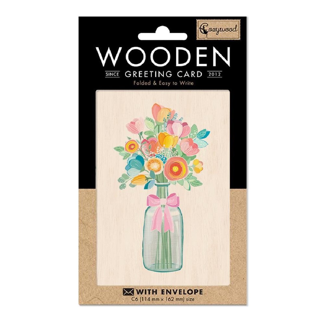 Ευχετήρια κάρτα ξύλινη Love Blossoms (ATV389)  COZYWOOD