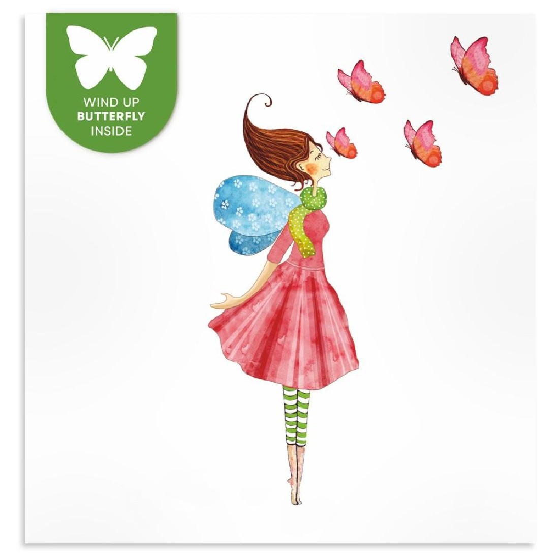 Ευχετήρια κάρτα ( Wind up butterfly inside ) Enjoy the moment! (SQ173)  Cozywood