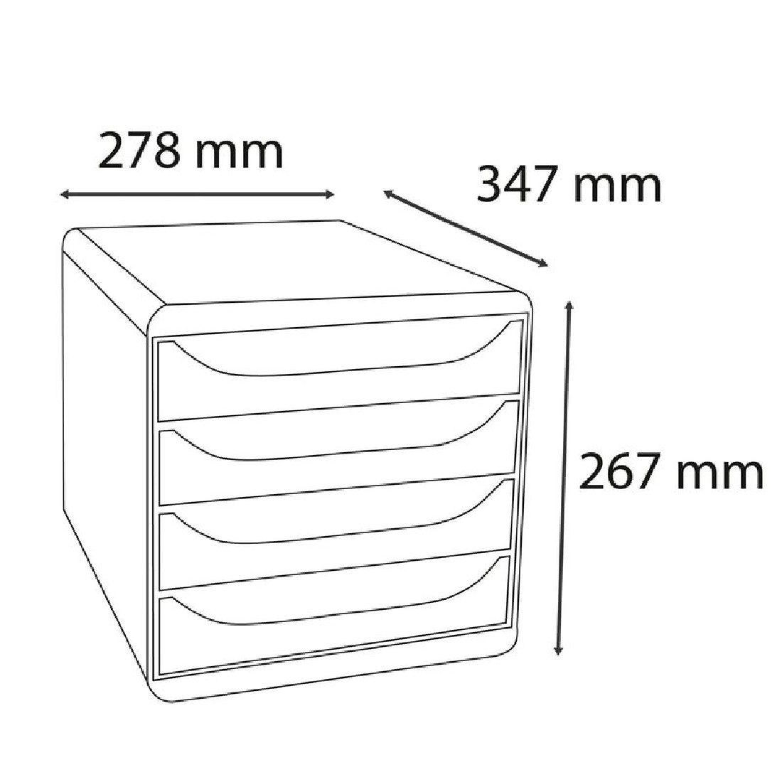 Exacompta συρταριέρα 4 θέσεων Titane 310101D