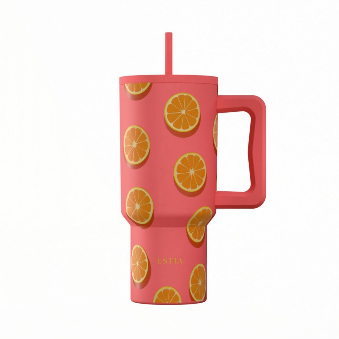Straw Tumbler XL 900ml Orange Pop 41595 Estia Home Art