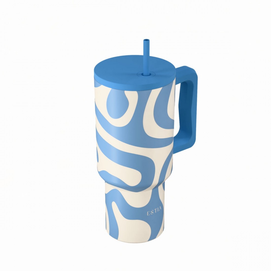 Straw Tumbler XL 900ml Ocean Waves 41571 Estia Home Art