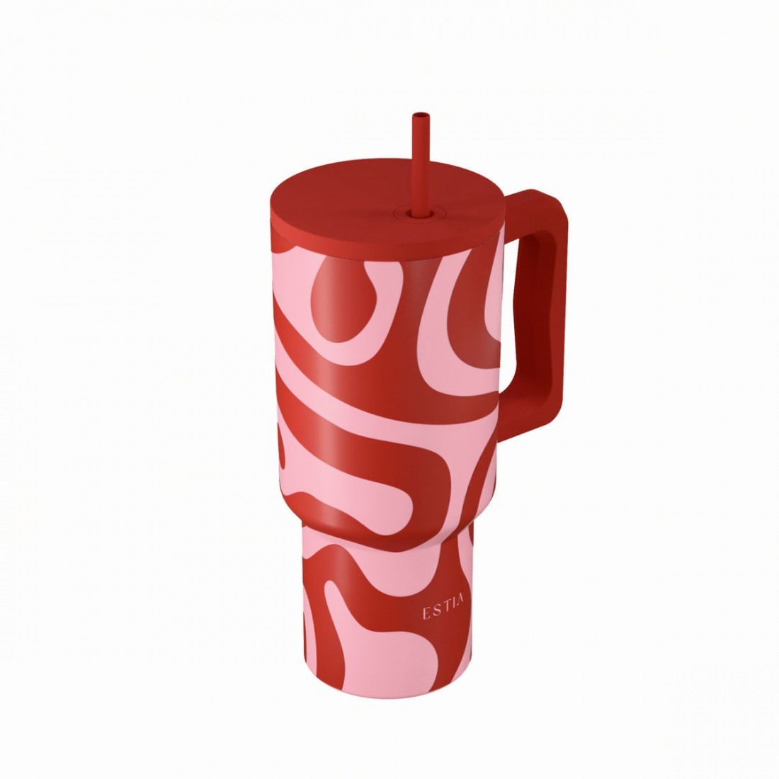 Straw Tumbler XL 900ml Coral Waves 41588 Estia Home Art